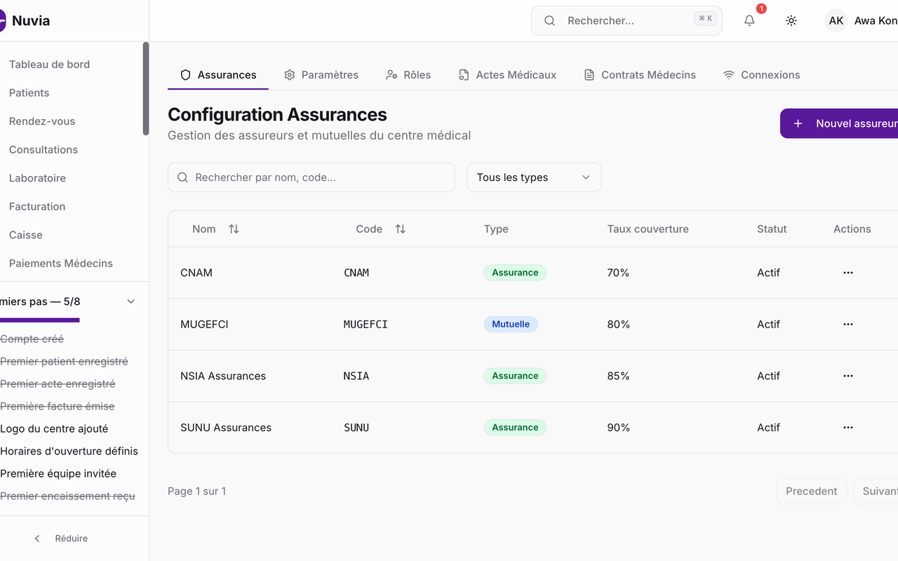 Capture Nuvia — Gestion Assureurs
